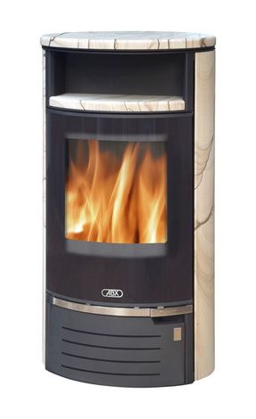 Печь-камин ABX Atlantik 7 III, черный, песчаник, с верхней плитой в Хабаровске